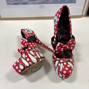 Red Polka Dot Heels with Bow